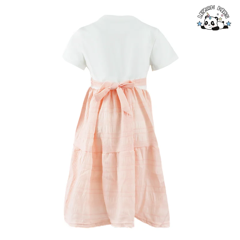 LEZONKIDS - Vestido Cami de Verão Personalizável com Decote em V, Botões na Frente, Alças Espaguete e Bainha com Folhos para Meninas